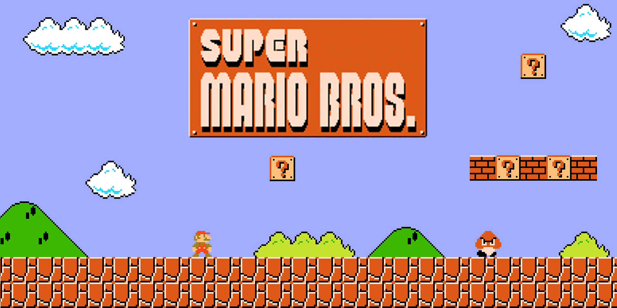 super mario bros game home screen